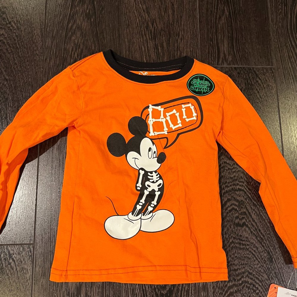 Disney Mickey Mouse Halloween Skeleton 3T or 4T Long sleeve T shirt